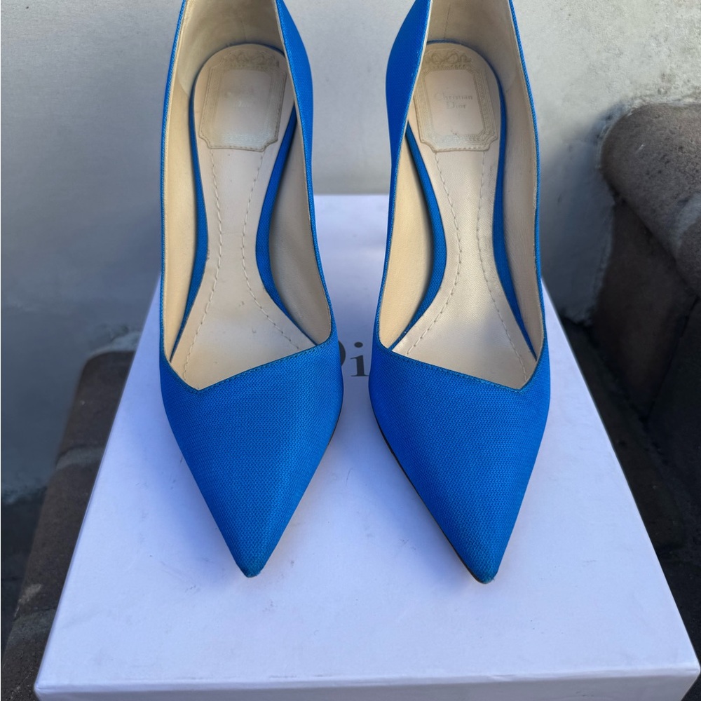 Christian Dior Songe Perspex Heel Blue Pointed Toe Pumps - Picture 11 of 11